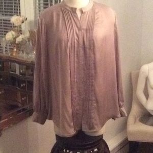 Latte 1x Dennis basso button down lace blouse